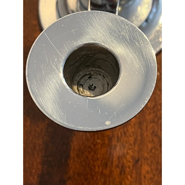 Vintage Bruce Hunt Art Deco Chrome Candelabras - Set of 2 For Sale - Image 13 of 17