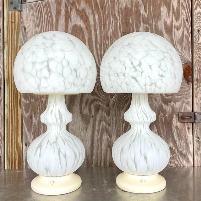 Vintage Globe Lamps After Murano for Someroso for Laurel Lighting - A Pair For Sale In West Palm - Image 6 of 9