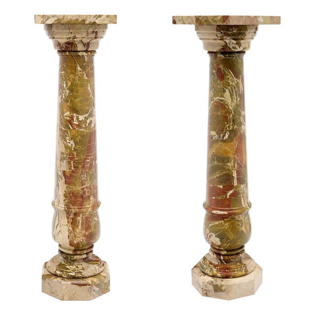 Antique Breccia Pontifica Marble Columns, Italian, Circa 1910 For Sale