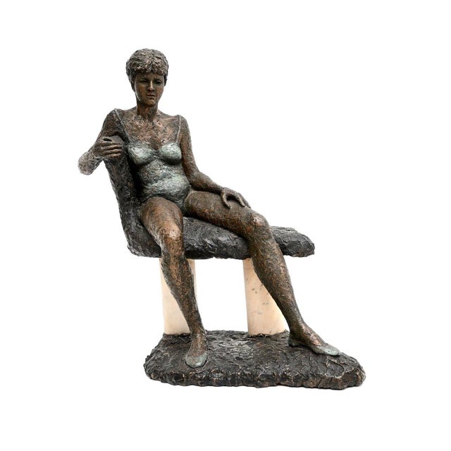 Vintage Sculpture of Nude Woman on a Bench by A. Altmann For Sale - Image 10 of 10