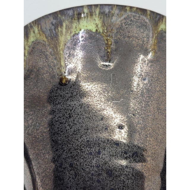 Vintage Vase with Handles in Metallic Black Ceramic from Jean Austruy, France, 1950s For Sale - Image 9 of 12