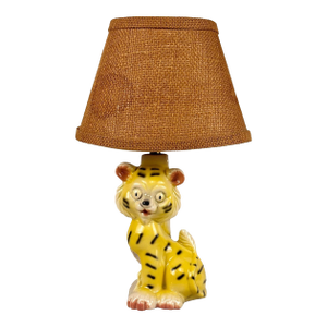 Mid-Century Boho Jungle Tiger Porcelain Night Light Table Lamp