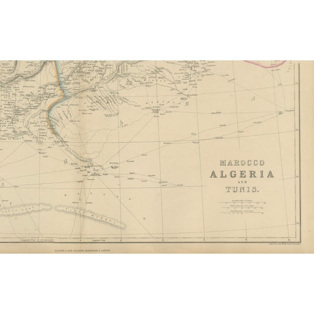 Antique North Africa Map, 1860s For Sale - Image 4 of 11