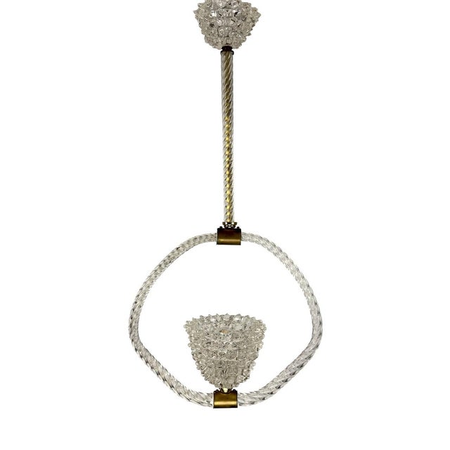 Rostrato Murano Glass Pendant Lamp, Italy, 1940s For Sale - Image 12 of 12