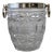 French Silver Plated & Cut Glass Champagne Ice Bucket Hoop Handles For Sale
