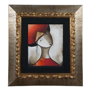 David Schluss Scarlette Embellished Serigraph Portrait on Canvas 1/99