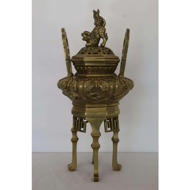 Vintage Bronze Chinese Censer With Foo Dog Lid. Chinese incense burner. Possibly circa 1920. No maker mark observed....