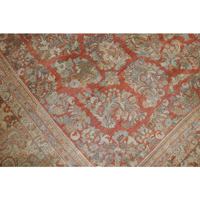 Early 20th Century Square Antique Persian Sarouk, 13'6'' X 12'6'' For Sale - Image 5 of 16