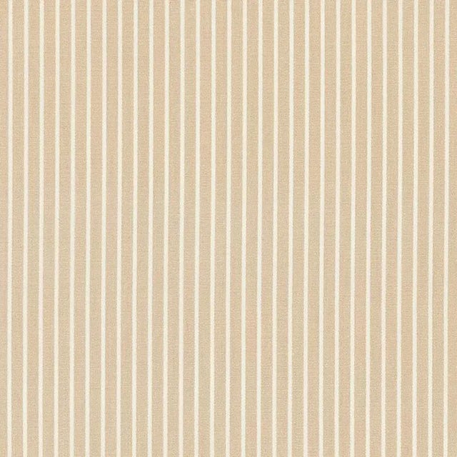 Sample - Schumacher Edie Stripe Fabric in Sand For Sale