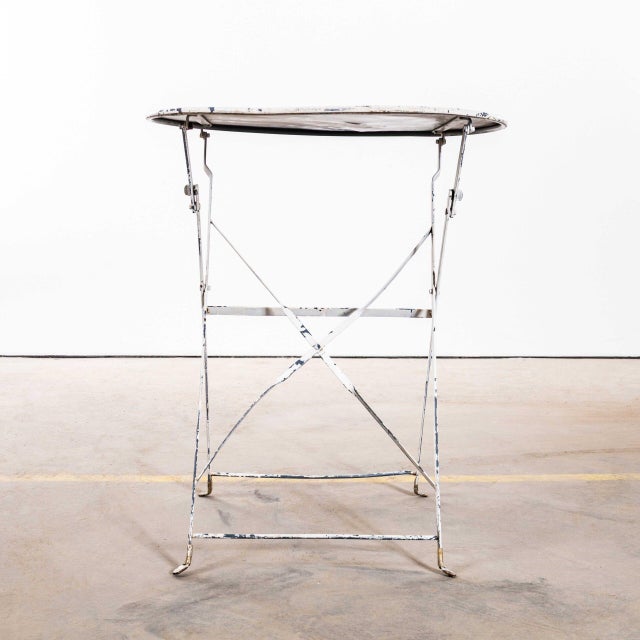 Metal Small French White Metal Folding Dining Table, 1950s For Sale - Image 7 of 7