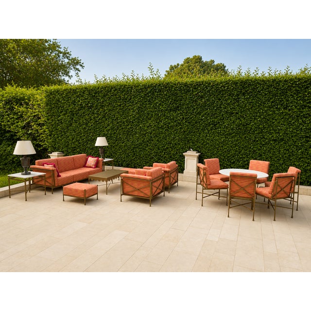Contemporary Jerome Outdoor Sofa in Reed Brass Finish by Michael Taylor For Sale - Image 3 of 11