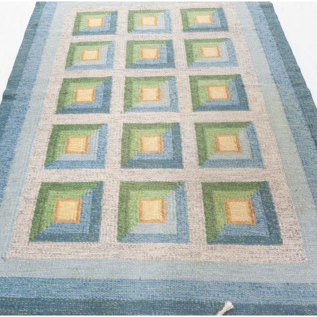 Doris Leslie Blau Vintage Swedish Flat Woven Rug by Alice Walleback For Sale In New York - Image 6 of 9