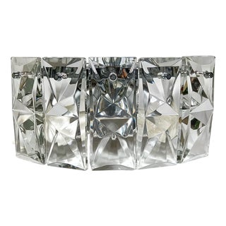 Crystal & Chrome Wall Light from Kinkeldey, 1980s For Sale