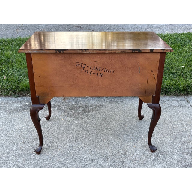 Mid 20th Century Solid Mahogany Queen Anne Lowboy Chest For Sale - Image 11 of 12