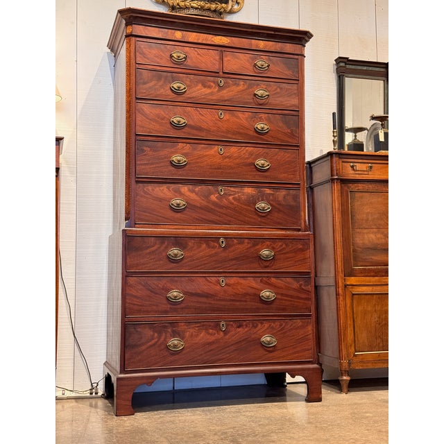 Late 18th Century George III Inlaid Mahogany Chest For Sale - Image 6 of 12