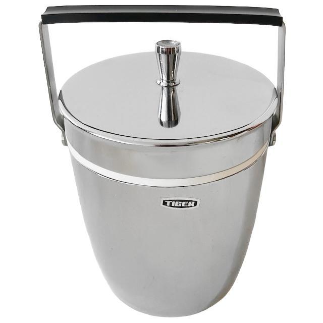 Plastic Vintage Chrome-Plated Insulated Ice Bucket from Tiger 1960s For Sale - Image 7 of 7