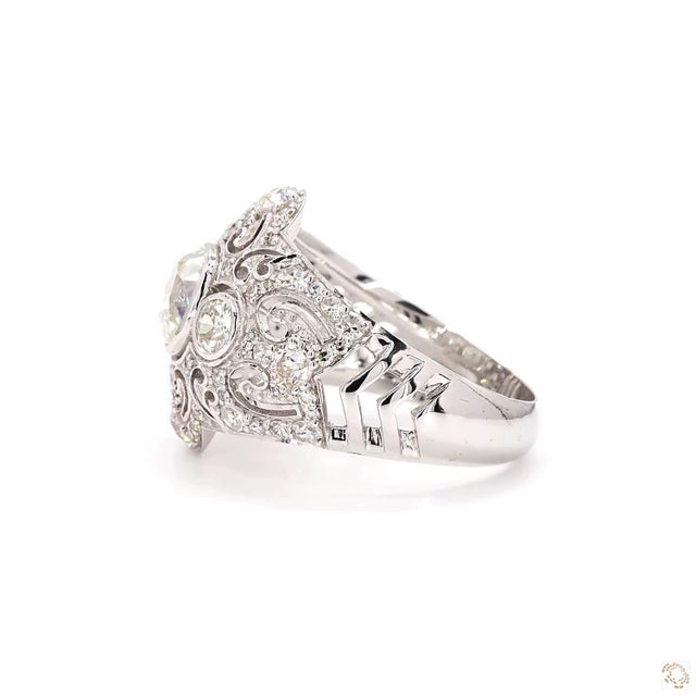 Early 20th Century 2.05 Carat Round Brilliant Cut Diamond Gold Ring, Size 6.5 For Sale - Image 4 of 9