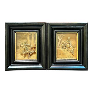 Pair of 19th-Century Limewood Carvings of Romantic Tyrolean Scenes For Sale