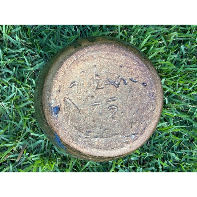 Vintage 6.75” Signed Studio Pottery Vase For Sale - Image 10 of 11