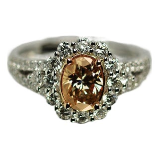 Late 20th Century Fancy Color Diamond Ring, Size 7 For Sale