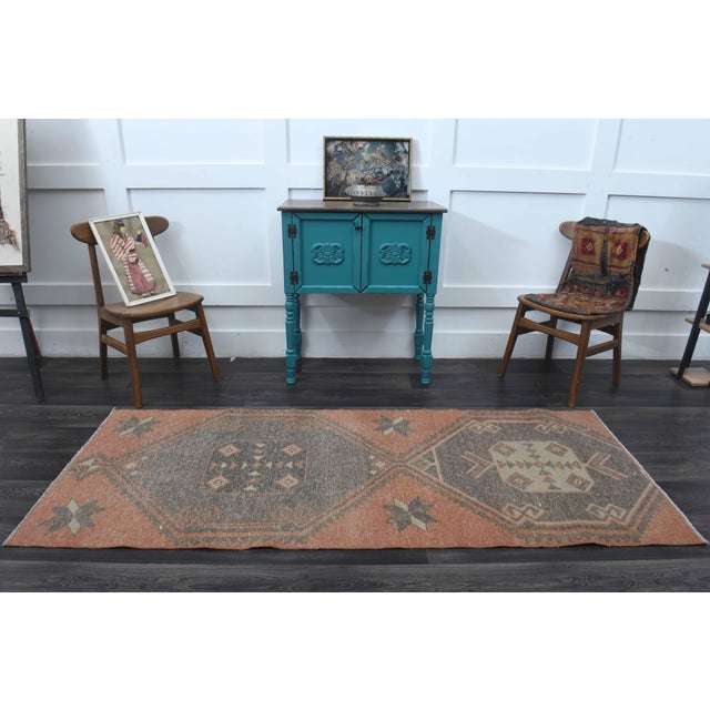 Islamic 1970s Vintage Handmade Wool Cotton Terracotta Runner Rug For Sale - Image 3 of 11