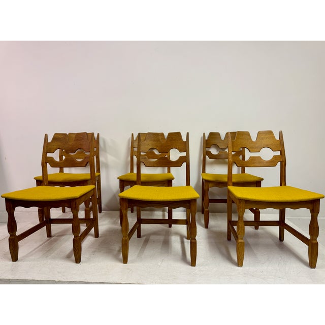 Danish Razorblade Oak Dining Chairs by Henning Kjaernulf, 1960s, Set of 6 For Sale - Image 12 of 18