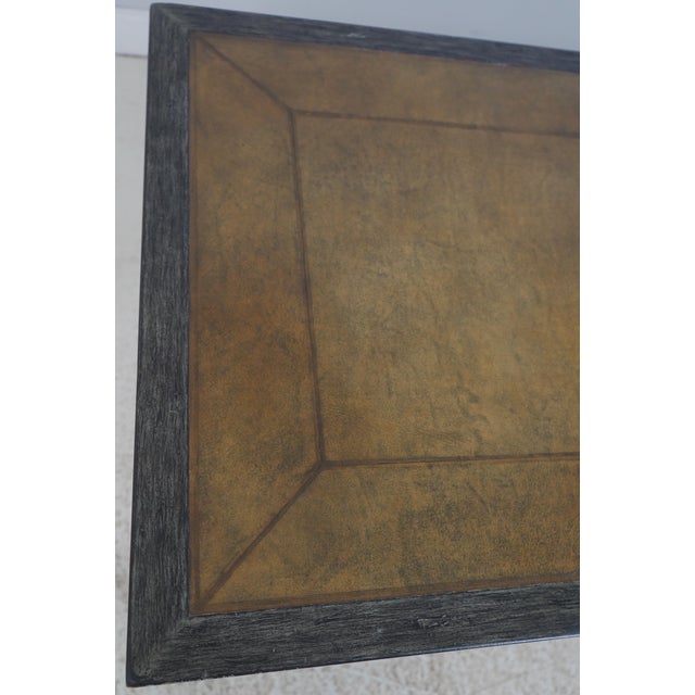 Theodore Alexander Louis XVI Mirrored Leather Top Writing Desk For Sale - Image 15 of 18