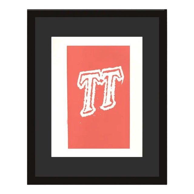 David Hockney, T from Hockneys Alphabet, Lithograph, Framed For Sale