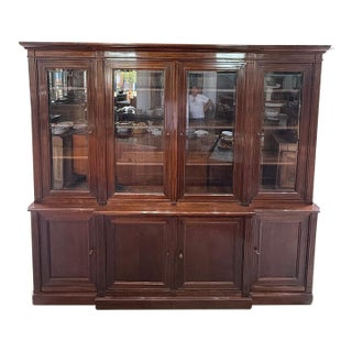 Large 19th Century French Louis XVI Solid Mahogany Bookcases For Sale