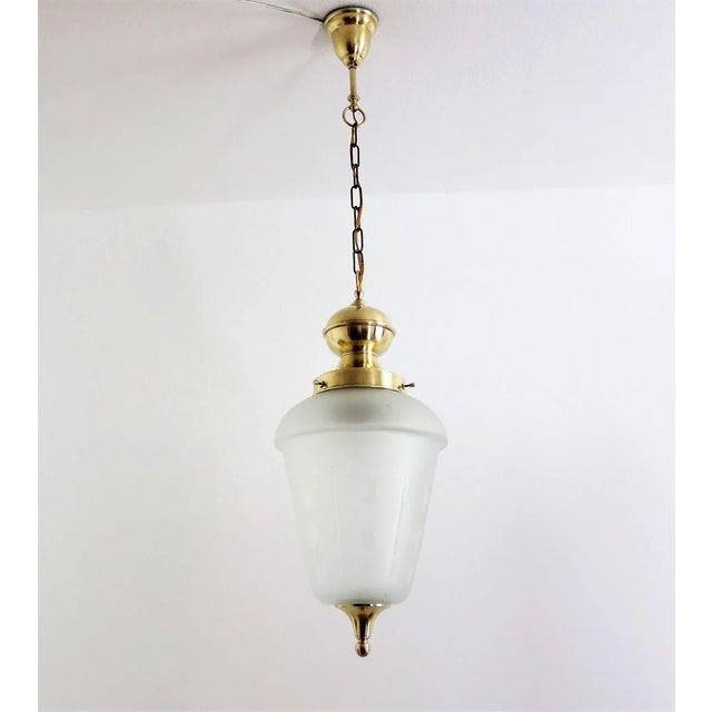 Glass & Brass Chandelier by Luigi Caccia Dominioni, 1970s For Sale - Image 16 of 16
