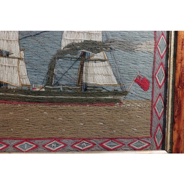 English Sailor's Woolwork of a Merchant Navy Steam-Auxiliary Square-Rigged Brig For Sale - Image 10 of 11