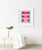 "Pink Through Red on Turquoise" by Liz Roache (Turquoise, Red, Pink) This Modern, Mid Century, Contemporary Fine Art Print...