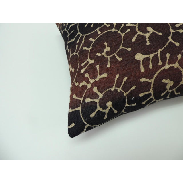 Indian Indian Hand-Blocked Woven Linen Textile Long Bolster Pillow For Sale - Image 3 of 5