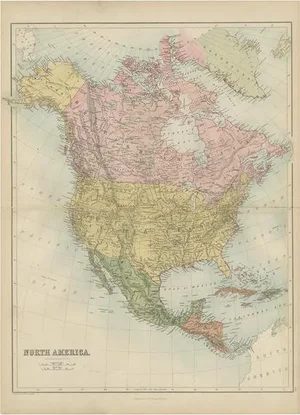 Antique Map of North America by A & C. Black, 1870