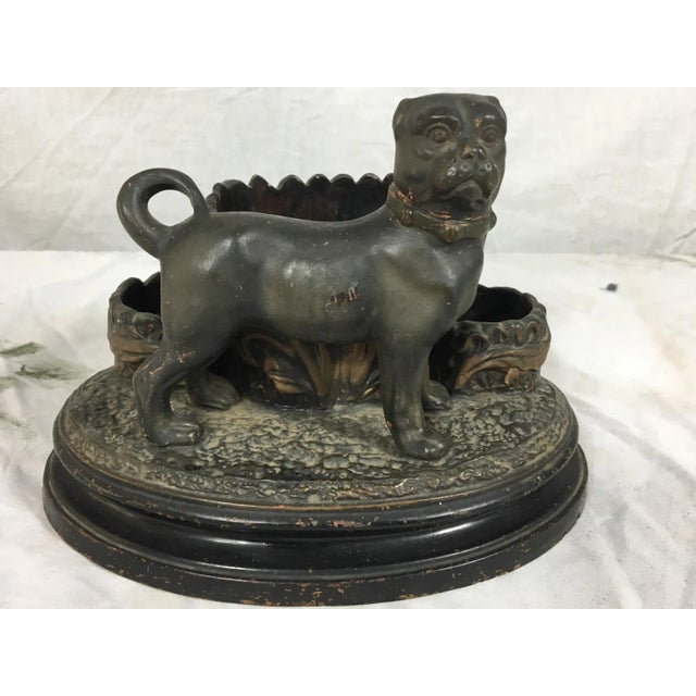 19th C. French Terra Cotta Dog Match Safe For Sale - Image 4 of 4