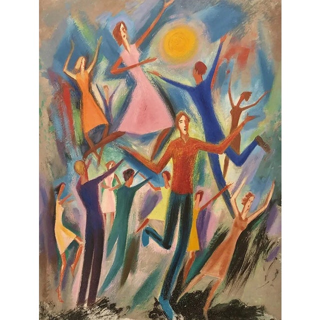 Jean Burkhalter, Danse, 1968, Oil on Masonite For Sale - Image 6 of 6