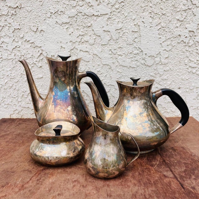 This is a lovely Mid Century Modern 4 piece Cohr Coffee / Tea set. Made in Denmark in the 1960s, Cohr is known for its...