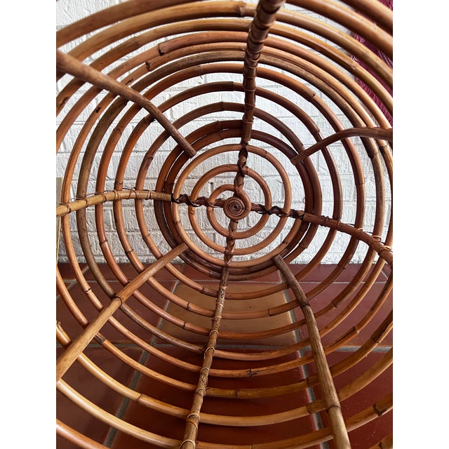 Wood XXL Vintage Franco Albini Style Woven Bamboo Basket For Sale - Image 7 of 9