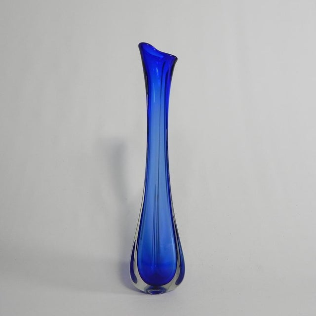 59 Cm Tall Blue Murano Vase, 1950s For Sale - Image 4 of 10