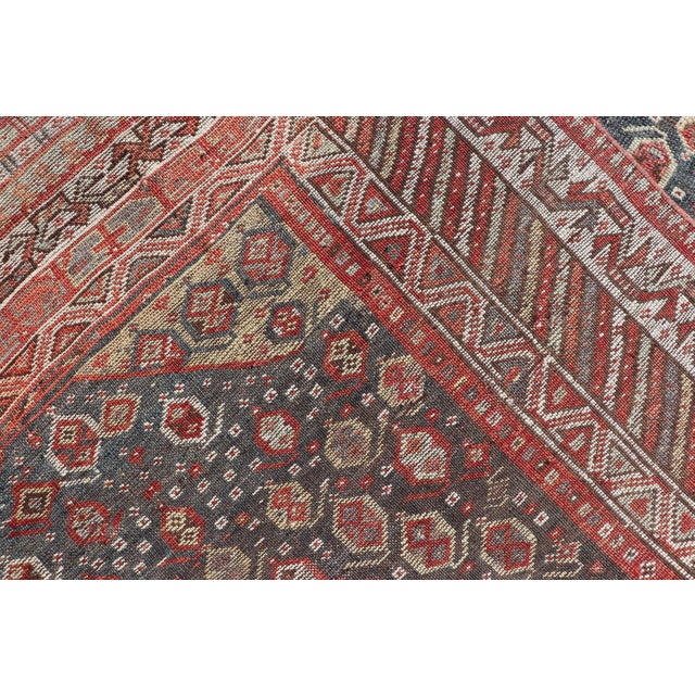 Antique Kurdish Gallery Runner in Soft Tones in Wool With All-Over Tribal Design 4'9 X 13'0 For Sale - Image 11 of 11