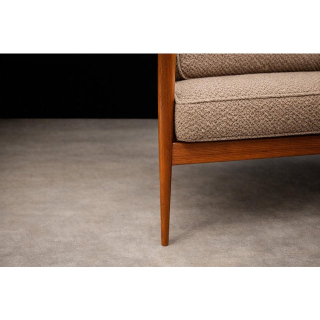 Grete Jalk Armchair in Caviuna & Mushroom Brown Bouclé, Rino Levi, Brazil, 1960s - Lot 491C For Sale - Image 16 of 17