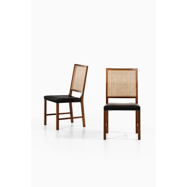 Bernt Petersen Dining Chairs in Rosewood and Cane attributed to Bernt Petersen, 1960s, Set of 14 For Sale - Image 4 of 13