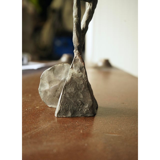 Miniature Abstract Bronze Sculpture, 1988 For Sale - Image 4 of 7