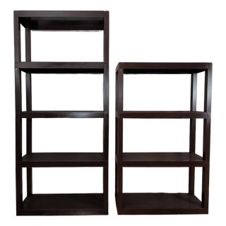 1970s Modular Plastic Sherman Bookcase Book Shelf Shelving System by Atlas Plastics - Set of 2 For Sale