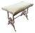 Vintage Cast Metal Ornate Vanity Stool/Bench Velvet Cushion Top Academia Library For Sale