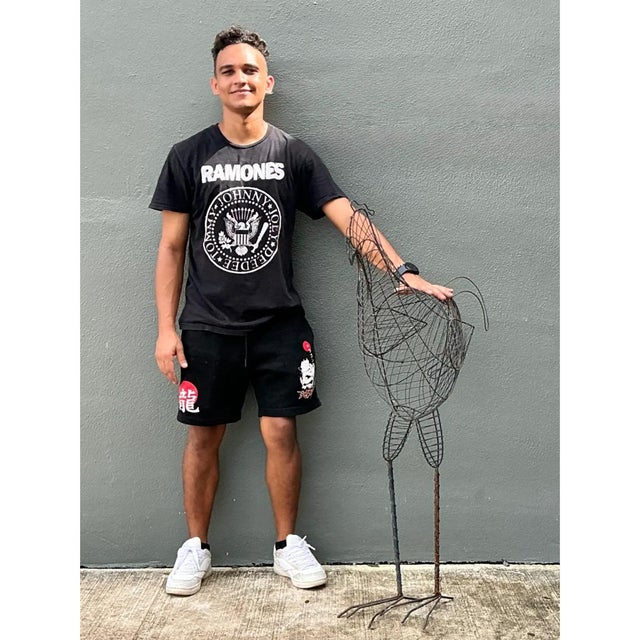 Black Vintage Iron Wire Rooster Sculpture For Sale - Image 8 of 12