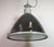 Metal Large Industrial Enamel Factory Pendant Lamp with Glass Cover from Elektrosvit, 1960s For Sale - Image 7 of 18