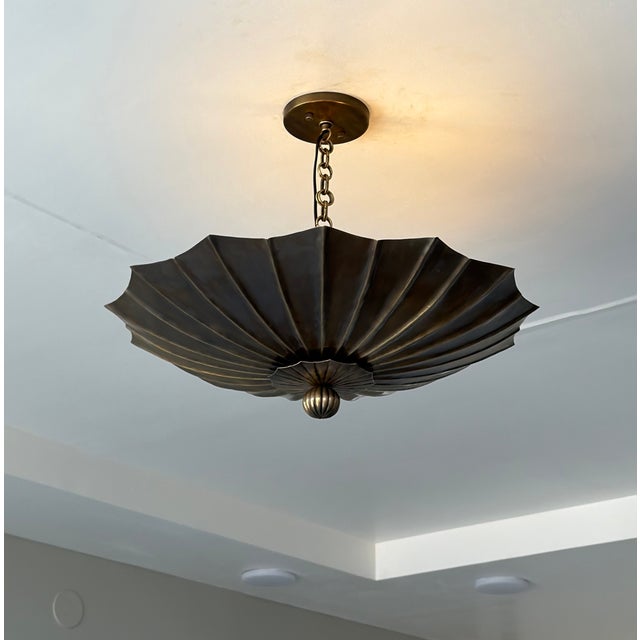 Antique Brass Pendant Light, Handmade Vintage Ceiling Light Fixture For Sale - Image 11 of 14