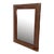 Vintage Italian Wood & Brass Wall Mirror 1980s For Sale
