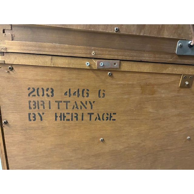 Wood Vintage Drexel Heritage Brittany Collection Louis XV Style Provincial China Hutch Display For Sale - Image 7 of 11